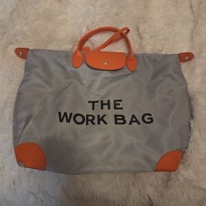 Gray and Orange Tote Bag
